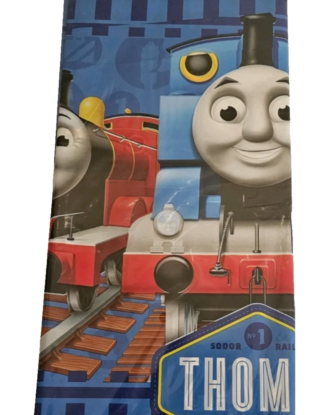 Thomas the Tank Engine Plastic Tablecover Percy James Designware Blue 2011 54x96
